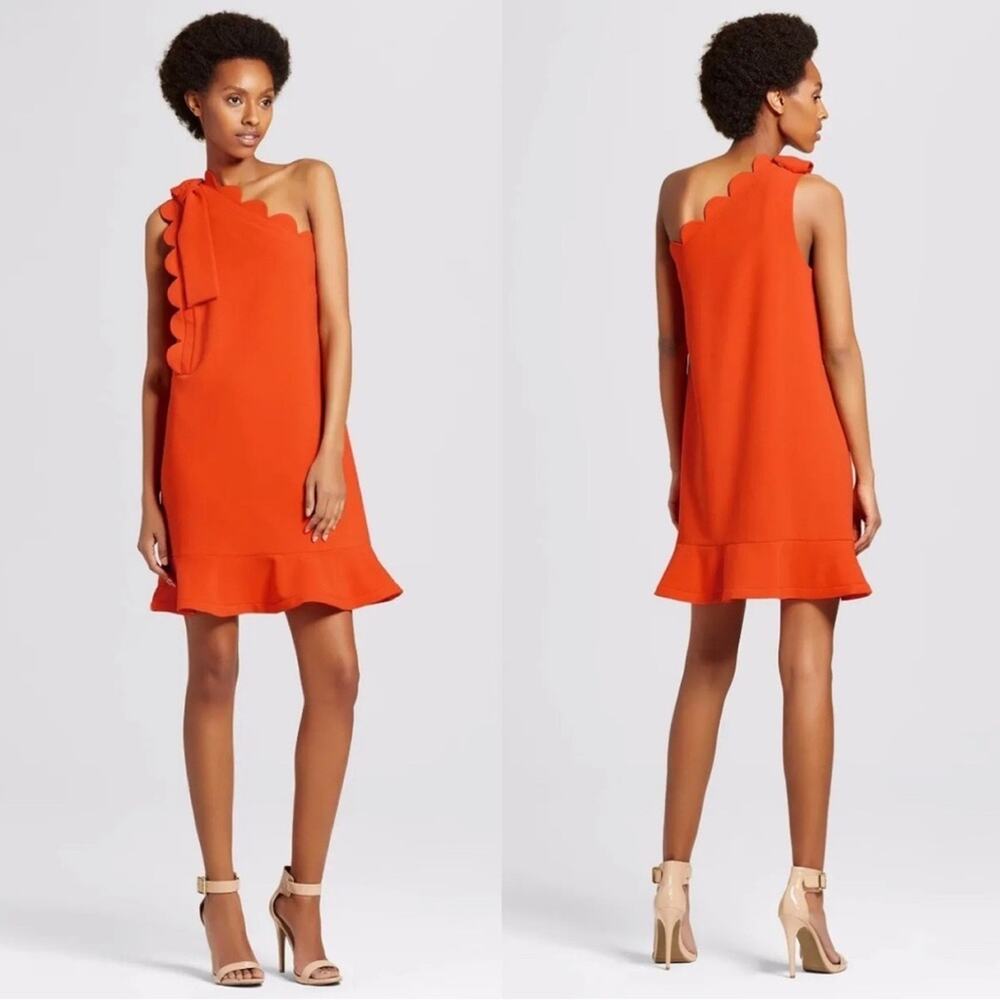 Victoria Beckham Target Orange One Shoulder Dress